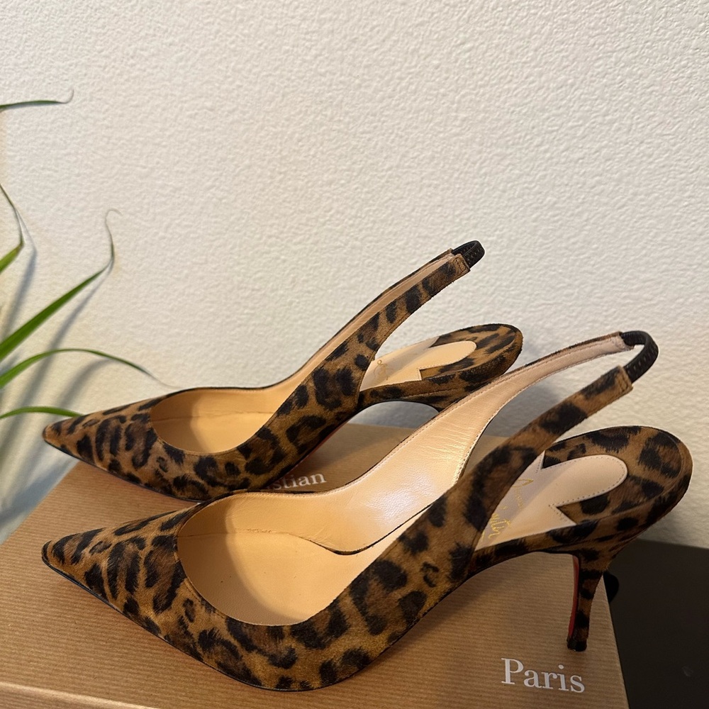 Leopard Print Slingback Heels - brand new in box